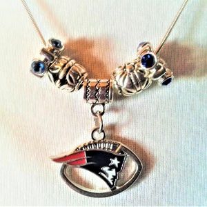 New England Patriots Pendant Euro Bead Necklace